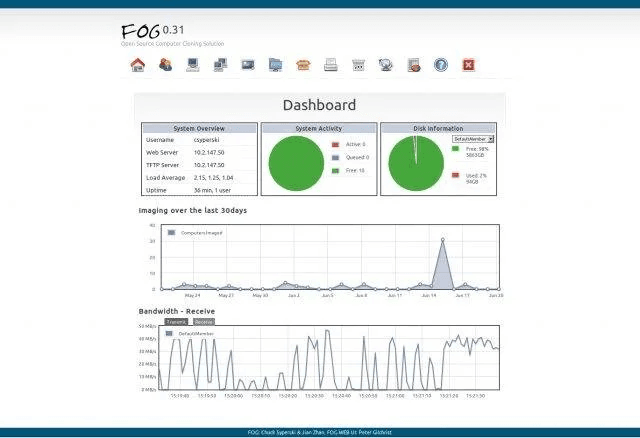 Image of the FOG web interface
